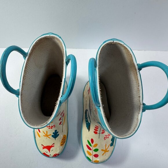 Oaki Toddler Rubber Rainboots Forest Animals Pattern sz 7 - Picture 2 of 9